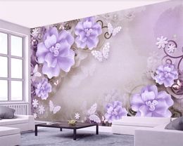 3d Wallpaper Mural Embossed Rose Pearl Nordic Retro Jewellery Background Wall Custom Romantic Floral 3d Wallpaper