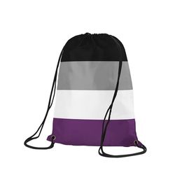 Asexuality Drawstring Backpack Sports Gift Customise Outdoor Fashion 35x45cm Polyester Digital Printing for Women Kids Tra