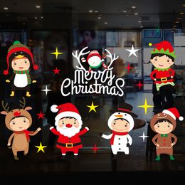 Christmas Celebration Wall Stickers Home Store Showcase Window Door Decoration Sticker for Sale