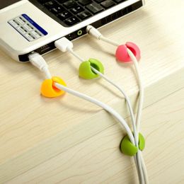 100pcs/pack Attractive Cable Clip Desk Tidy Wire Drop Lead USB Charger Cord Holder Organiser Holder Line Accessories LX2744