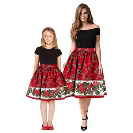 2020 Popular Christmas Tree Digital Print Girls' Skirt Women's Skirts Adult Mother Daughter Pleated Skirt Europe And America