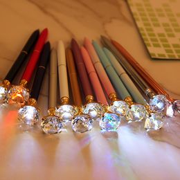 Dreamy Romantic Rainbow Neon Light Pen 19Karat Big Diamond Top Novelty Decorating Twist Pen Colors Pastel Logo Customized Fancy Pen with ld