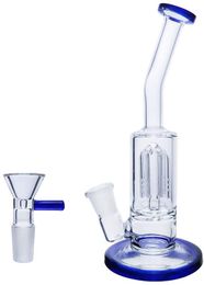 8 to 10 Inches Glass Bong Filter Clear Blue Water Hookah Pipe Downstem 14 mm Bowl Hookah Water Pipe Glass Downstem Bowl Made By Order OEM