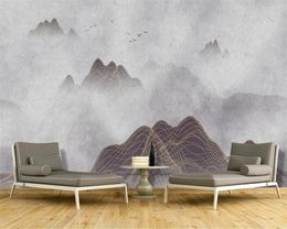 beibehang Customised personality decoration papel de parede 3d wallpaper ink landscape abstract new Chinese style background wal