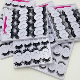 10 Pairs 10-25mm mink fake lashes set thick long hand made false eye lashes extensions eye makeup with lashes tweezer 10 models DHL Free