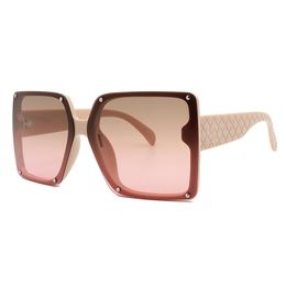 New ins popular fashion luxury designer vintage stripped stand oversized Polarised stylish women sunglasses uv proof