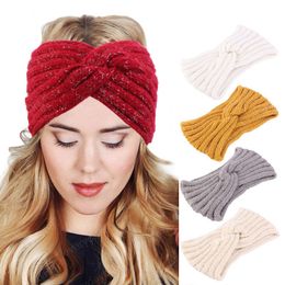 New Fashion Women Winter Crochet Wool Knitted Headband Hairbands Head Wrap Twist Knitted Turban Ear Headwarmer Accessories New