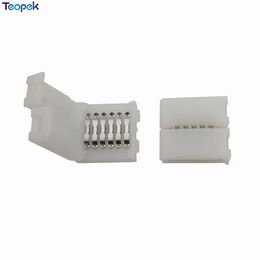 -20pcs 6 12 pcb to solderless fpc snap down clip board connector for 12mm width 6pin rgb+cct led strip