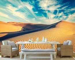 3d Landscape Wallpaper 3d Wallpaper for Living Room The Vast Golden Desert Beauty TV background Wall Decoration Painting HD Wallpaper