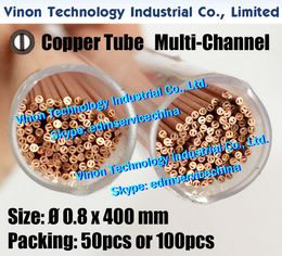 0.8x400M Copper Tube Multi-Channel (50pcs or 100pcs), EDM Multihole Tubing Copper Electrode Dia. 0.8mm, 400mm Long for EDM Drilling Machine