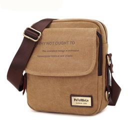 Messenger Bags Men Canvas Wear resistant and breathable Plain Large Capacity Travel Cross body Bag Mix Color