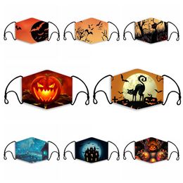 Halloween 3D printed Designer Masks dust - proof respirator for children and adults face mask can be cleaned with 2 filter