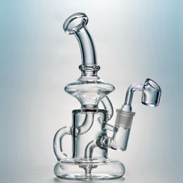 Factory Sale Klein Tornado Percolator Glass Bong 8 Inch Recycler Water Pipes 14mm Female Joint Oil Dab Rigs With Quartz Banger Or Bowl