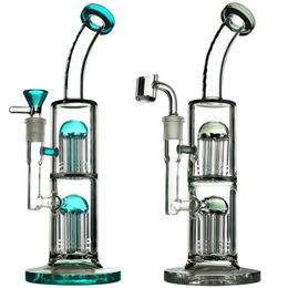 other smoking accessories Glass Bongs Double Arm Trees Percolator Splash Guard Glass Water Pipes grace bongs 14mm joint banger or bowl 10inches tall