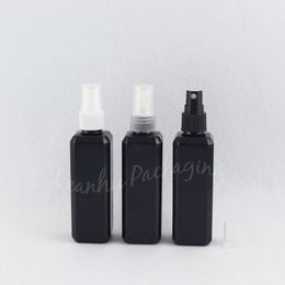 100ML Black Square Plastic Bottle With Spray Pump , 100CC Makeup Sub-bottling , Packaging Bottle ( 50 PC/Lot )