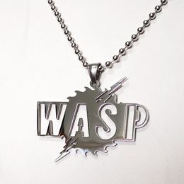 Large WASP Polished Stainless Steel CHARMS pendant fashion hip-hop punk boys Jewellery necklace ball chain 30inch ICP Twiztid