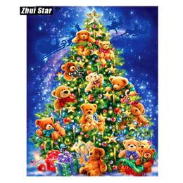 Needlwork Diamond Embroidery 5D DIY Diamond Painting Cross Stitch Christmas Tree Crystal Full Diamond Set Decor