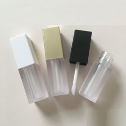 5ml Empty Square Lip Gloss Tube, DIY Plastic Lip Glaze Bottle Portable Refillable Cosmetic Packaging WB2574