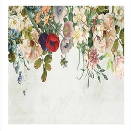 Custom 3d stereoscopic wallpaper American hand painted rose flower wallpapers vine vintage background wall