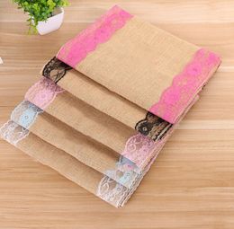 30*180cm Linen Table Runner Dresser Burlap Decor for Wedding Party Holiday Dinner Home Table Banner LJJK2455