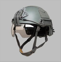 Taktischer Helm für High Cut/Schnell/AF/MICH/Revision/Airsoft, transparentes Batlsking-Viper-Visier FG, transparent/schwarz/versilberte Gläser