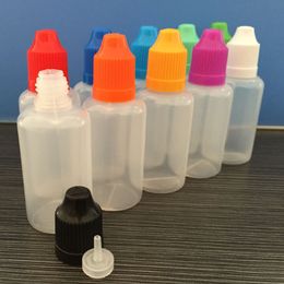 1500pcs Lot Empty E Liquid Plastic Dropper Bottles 30ml PE with Child Proof Caps Long Thin Tip