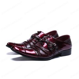 Business Genuine Leather Men Shoes British Styke Buckle Men Large Size Shoes Handamde Lace Up Male Oxfords Shoes