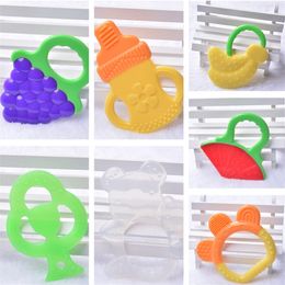 New type Baby Teether Fruit and Animal Shape Teether Silicone New Baby Dental Care Toothbrush Training Baby Care Silicone Toy 7 Colour