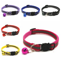 Useful Round Collars Reflective Bell Face Adjustable Size Pet Necklace Neck Strap Safety Buckle Cat Dog Lead Accessory VT1574