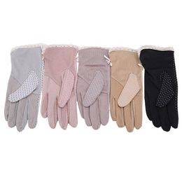 Sexy Summer Women UV Sunscreen Short Sun Female Gloves Fashion Silk Lace Driving Of Thin Touch Screen Lady Gloves