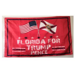 Red 3X5FT Florida For Trump Pence Flags ,For USA President Election Support, Festival Hanging Polyester Fabric, Free Shipping