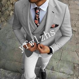 New Style One Button Handsome Notch Lapel Groom Tuxedos Men Suits Wedding/Prom/Dinner Best Man Blazer(Jacket+Pants+Tie+Vest) W332