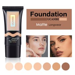 UCANBE Liquid Foundation Face Base Nude Makeup Natural Color Full Coverage Concealer Primer BB Cream 50pcs/lot DHL