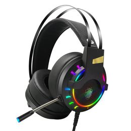 USB Gaming Headset Headphones with 7.1 Surround Sound,with Noise Canceling Microphone & RGB Light, for PC,Laptop The Player of Games players Desktop computer MacBook Pro