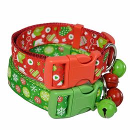Christmas pet collar nylon durable with bell necklace Christmas pet decoration suitable for small and medium-sized dogs