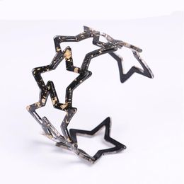 2020 Bohemian Acrylic Resin Pentagram Bracelets Bangle For Women Resin Cuff Hollow out Bracelet fashion Simple Elegant Jewellery