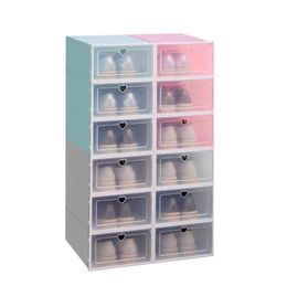 Transparent Rectangle Storage Shoe Flip Box Love Heart Thickening Shoes Drawer Case Multi Color High Quality 2 75fd G2