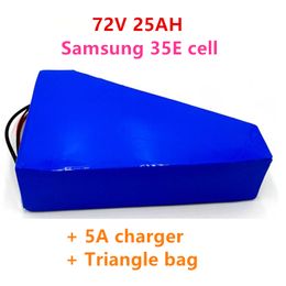 72V 14Ah 18Ah 20Ah 25Ah Lithium Battery use Samsung 35E cell electric bike battery with 50A BMS 84V 2A 5A charger bag