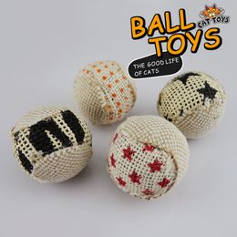 4pcs/set Cat Toy Balls Interactive Cat Toys 5cm Pet Kitten Cat Canvas Toy Balls WB2582