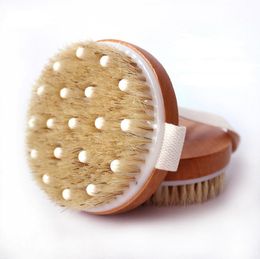 free shipping Dry Skin Body Soft natural bristle the SPA the Brush Wooden Bath Shower Bristle Brush SPA Body Brush without Handle SN3253