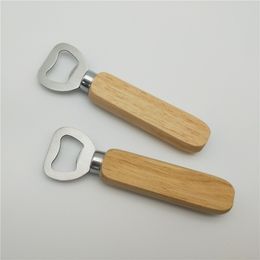 Classic Wood Handle Beer Bottle Opener Stainless Steel Real Wood Strong Kitchen Tool Wooden Bottle Opener RRA3494