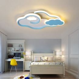 Nubes llevados modernos luces de techo lustre cuartos de niño llevado habitación de los niños de color rosa azul Minimalismo / llevó la iluminación del hogar lámpara de techo
