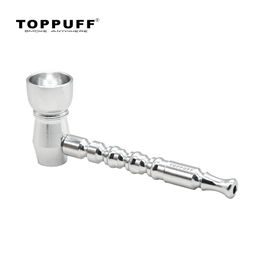 Toppuff Aluminum Metal Smoking Pipe With Big Metal Bowl 78mm Portable Metal Tobacco Pipes Four Different Color Select