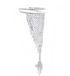 -Fashion Brilhante Rhinestone Cristal Pulseira pulseira com anel jóias mulheres menina casamento nupcial hand chain prata