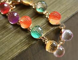 Bracelet Bangle for Women Retro Beads Crystal Gold Bracelet Bangles Jewelry For Women Charm Bracelets