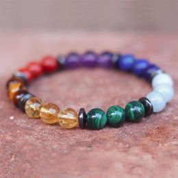 SN1529 New Design Chakra Bracelet Malachite Tiger Eye Energy Mala Bracelet Women`s Yoga Balance Protection Bracelet