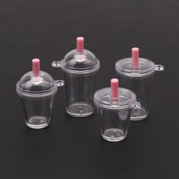 Jewellery Components 10Pcs Mini Frappuccino Cup Coffee Cup Dollhouse Miniature Simulation Plastic Cake Cream Cups Keychain Making2947