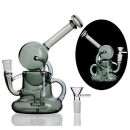 dark green Buoy Base Bong Hookahs Glass Water Bongs Showerhead Perc Glass Dab Rigs Percolate Rig Pipe Recycler 14mm Joint blue