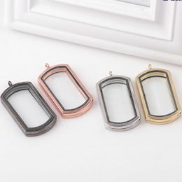 Alloy Floating Glass Locket Women Men Photo Living Memory Dog Tag Pendants For Necklace Jewelry Decor