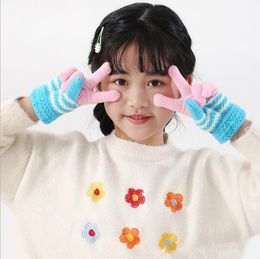 6-9 years old autumn children knitting warm gloves cute children warm magic cartoon gloves with thickening wholesale kids finger glove